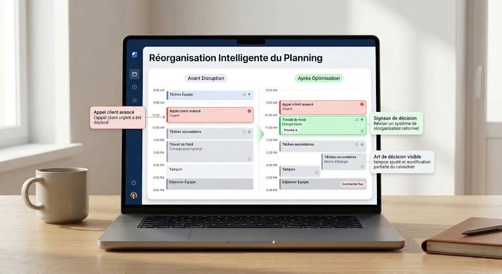 Replanification dynamique des tâches critiques en agenda freelance multi-clients